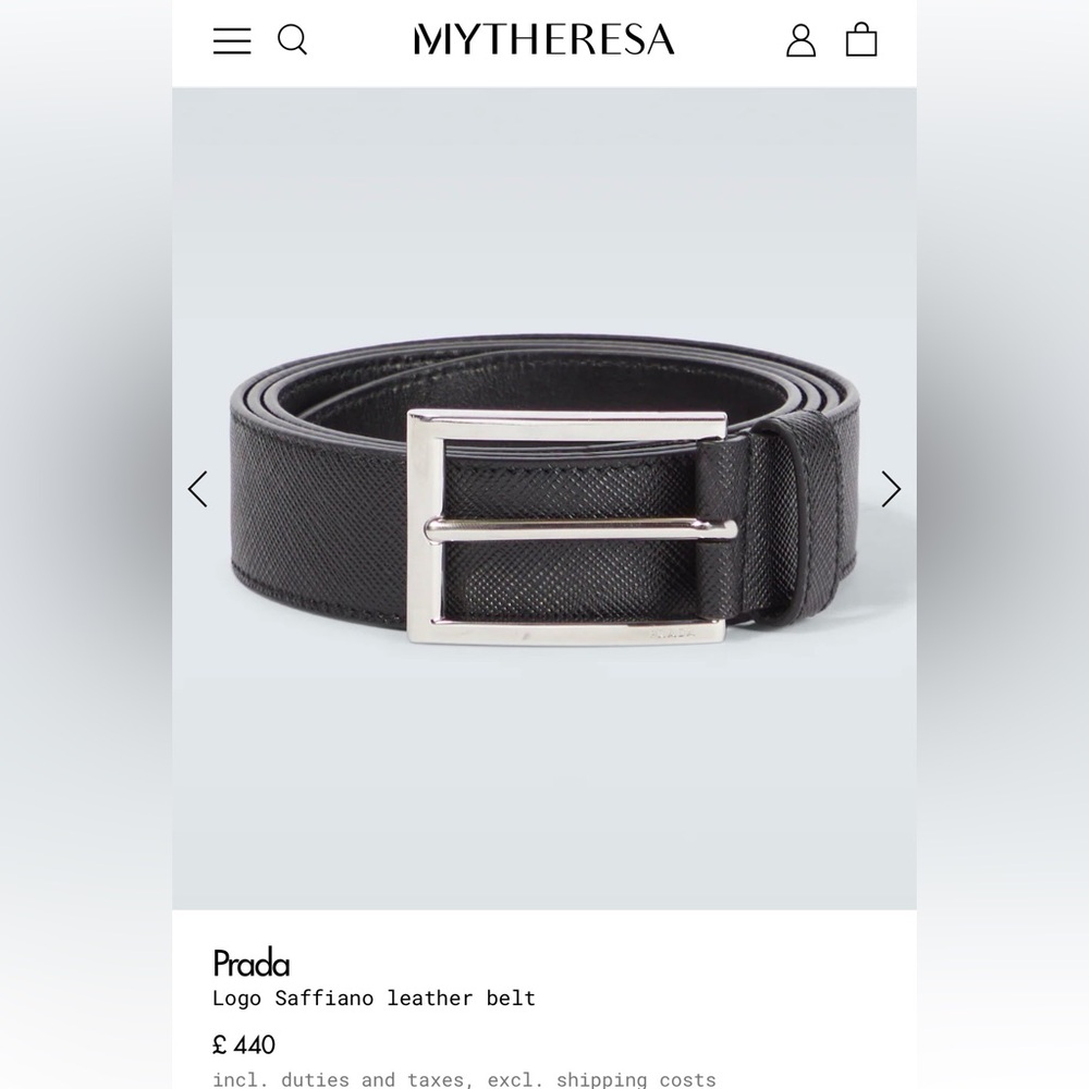 Prada Black Belt